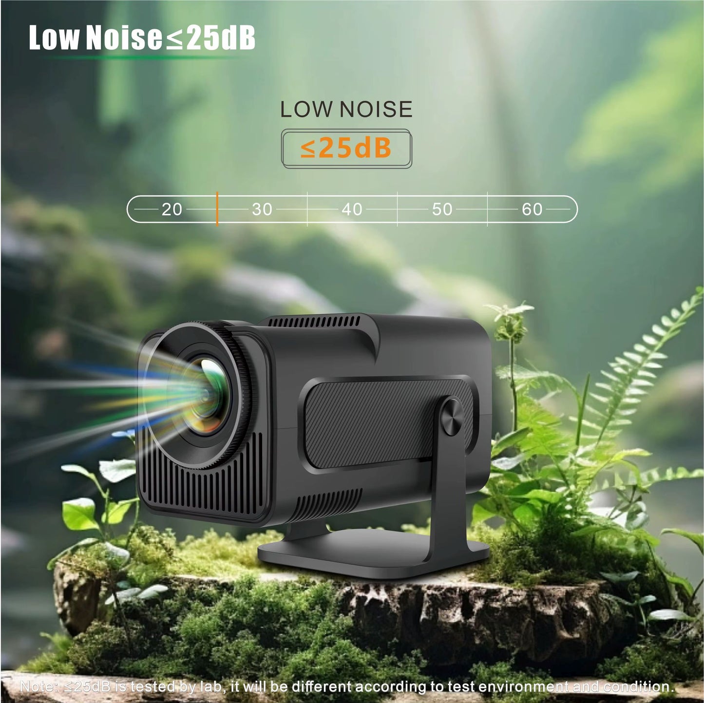 HY320 Mini Portable Projector, Mini Projector 4K, 300 ANSI Smart Projector