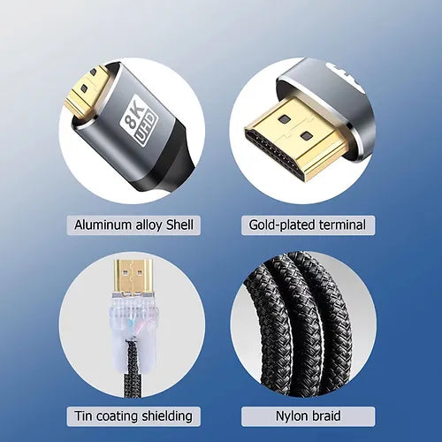 Câble HDMI 2.1 mâle vers mâle 8K/4K 1 mètre par Fire Electronics