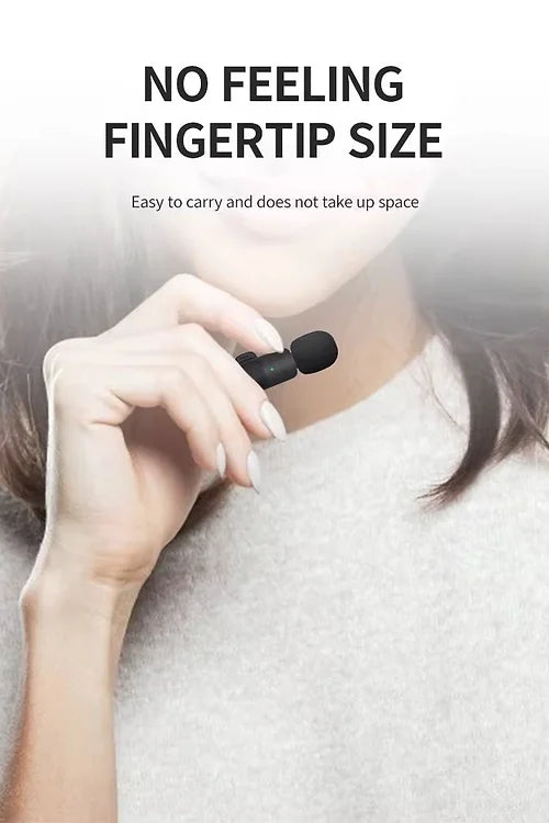 Microphone Lavalier stéréo sans fil portable 2,4 G pour interview en direct, mini suppression du bruit en extérieur