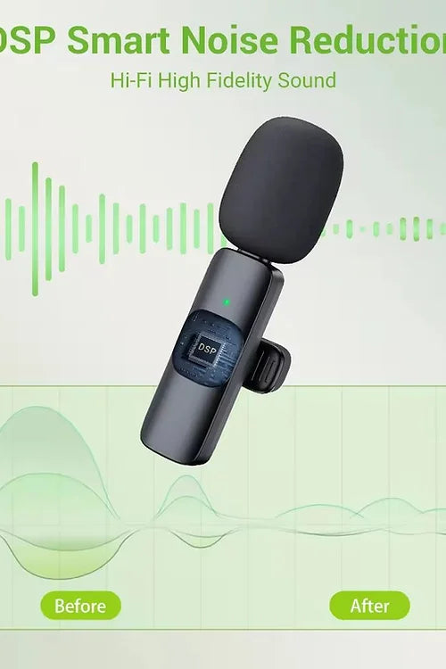 Microphone Lavalier stéréo sans fil portable 2,4 G pour interview en direct, mini suppression du bruit en extérieur