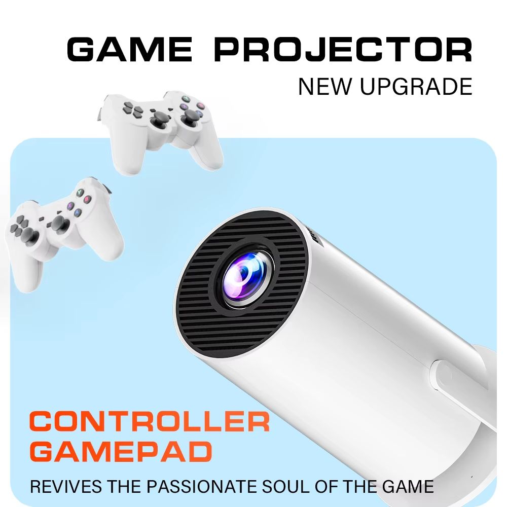 Controller Game HY300 Projector 4K Native 1080P Android 11 300ANSI Wifi6 BT5.0